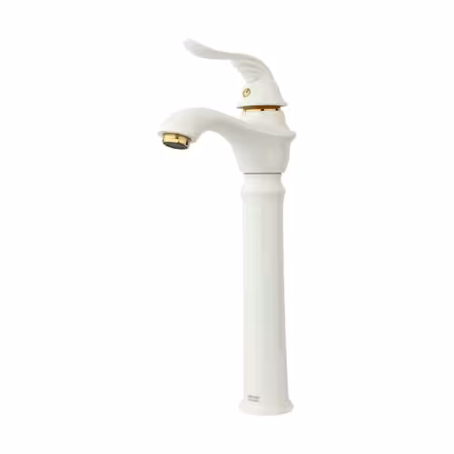 شیر روشویی پایه بلند راسان مدل پریمو شیری طلایی