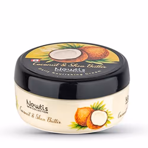 کرم مرطوب کننده کاسه ای نارگیل و شی باتر 200میل نیوتیس|Newtis Coconut And Shea Butter Daily Nourishing Cream 200ml