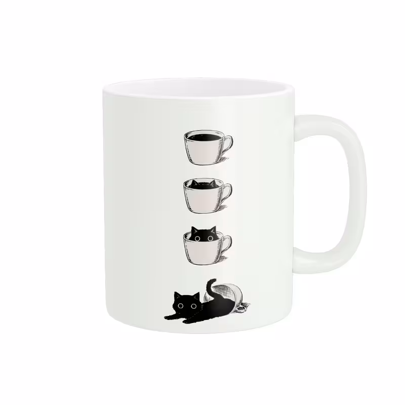 ماگ زیگورات مدل گربه و فنجان قهوه کد 2102
