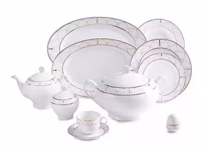 سرویس غذاخوری 102 پارچه چینی زرین ایران سری ایتالیا اف مدل Roma درجه یک