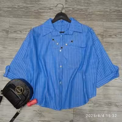 مانتو اسپرت زنانه نخی مدل شومیز مانتویی باکسی قد 60