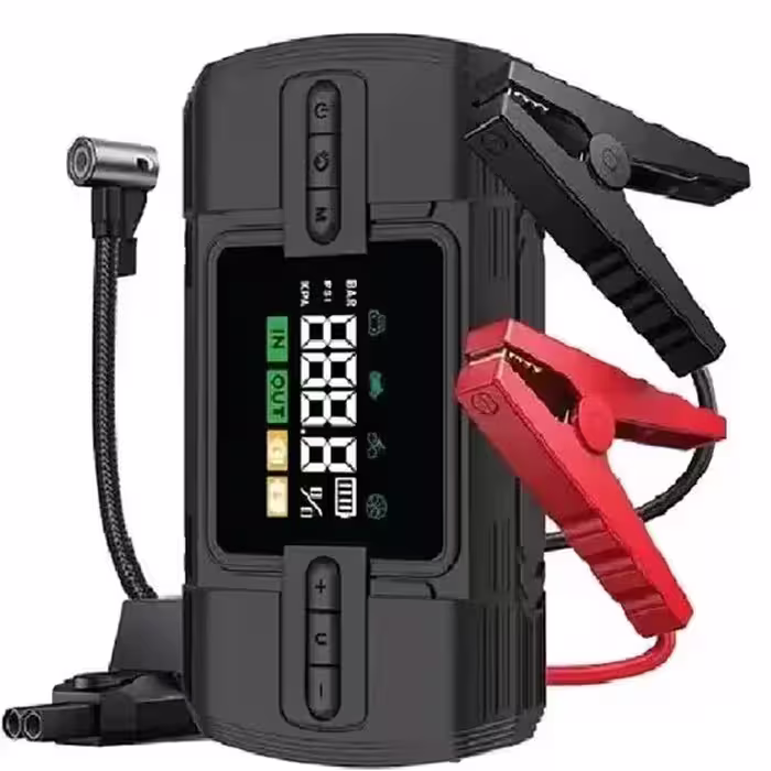 پاوربانک 12000 و کمپرسور باد و جامپ استارتر خودرو گرین لاین Green Lion 12V Jump Starter GN12VJUSTBK