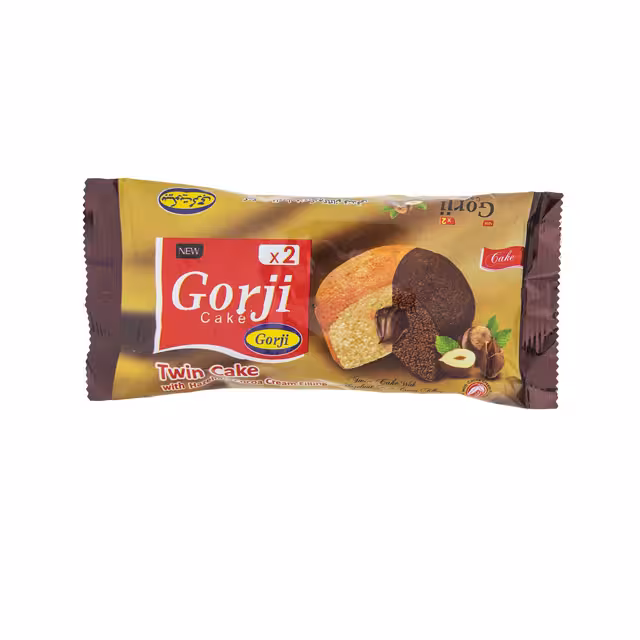 کیک دو قلوی مغزدار کرم کاکائویی فندقی گرجی 50 گرمی