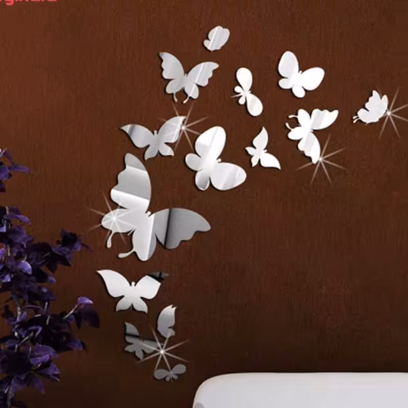 اینه دکوراتیو پدیده پلاس مدل پروانه 14 عددی