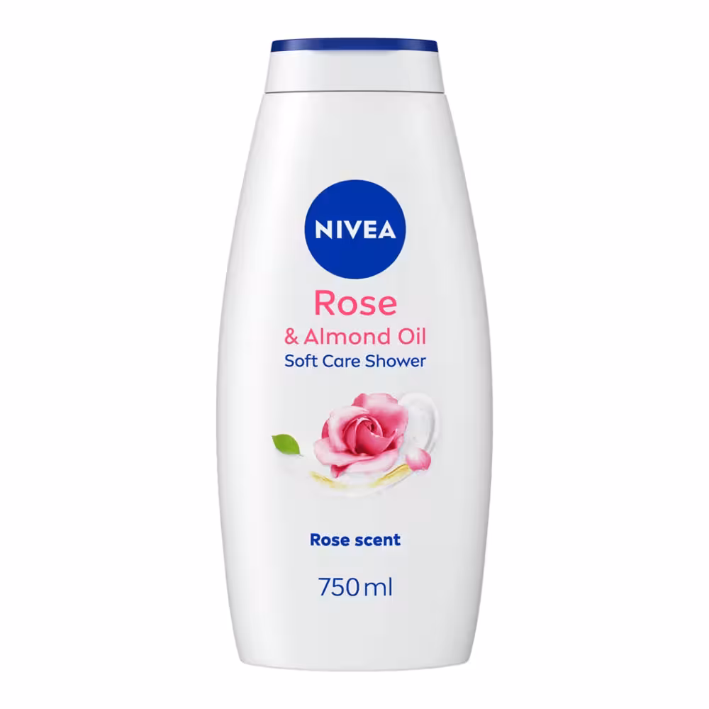 شامپو بدن نیوآ مدل Rose Almond oil با رایحه گل رز و بادام حجم 750 میل