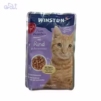 پوچ گربه وینستون با طعم گوشت گاو در سس مدل Winston Beef In Gravy وزن 100 گرم