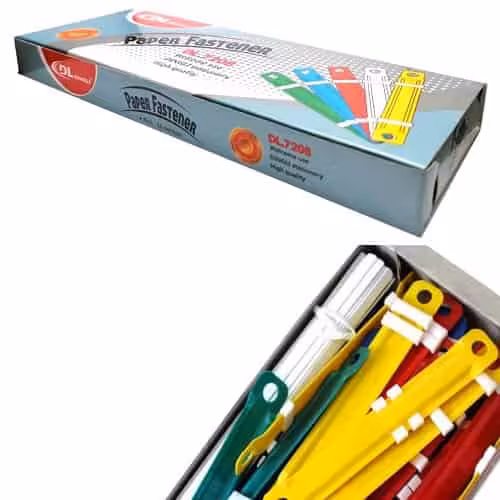 گیره پوشه پلاستیکی رنگی بسته 50 عددی