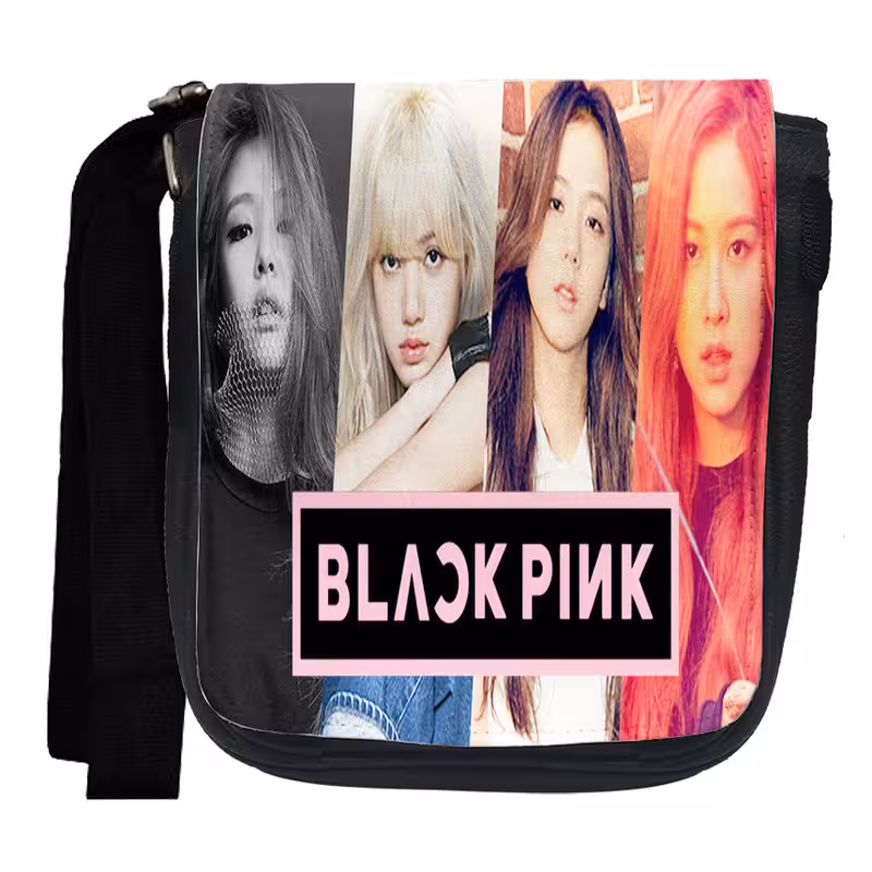 کیف دوشی دخترانه طرح بلک پینک کد dp26