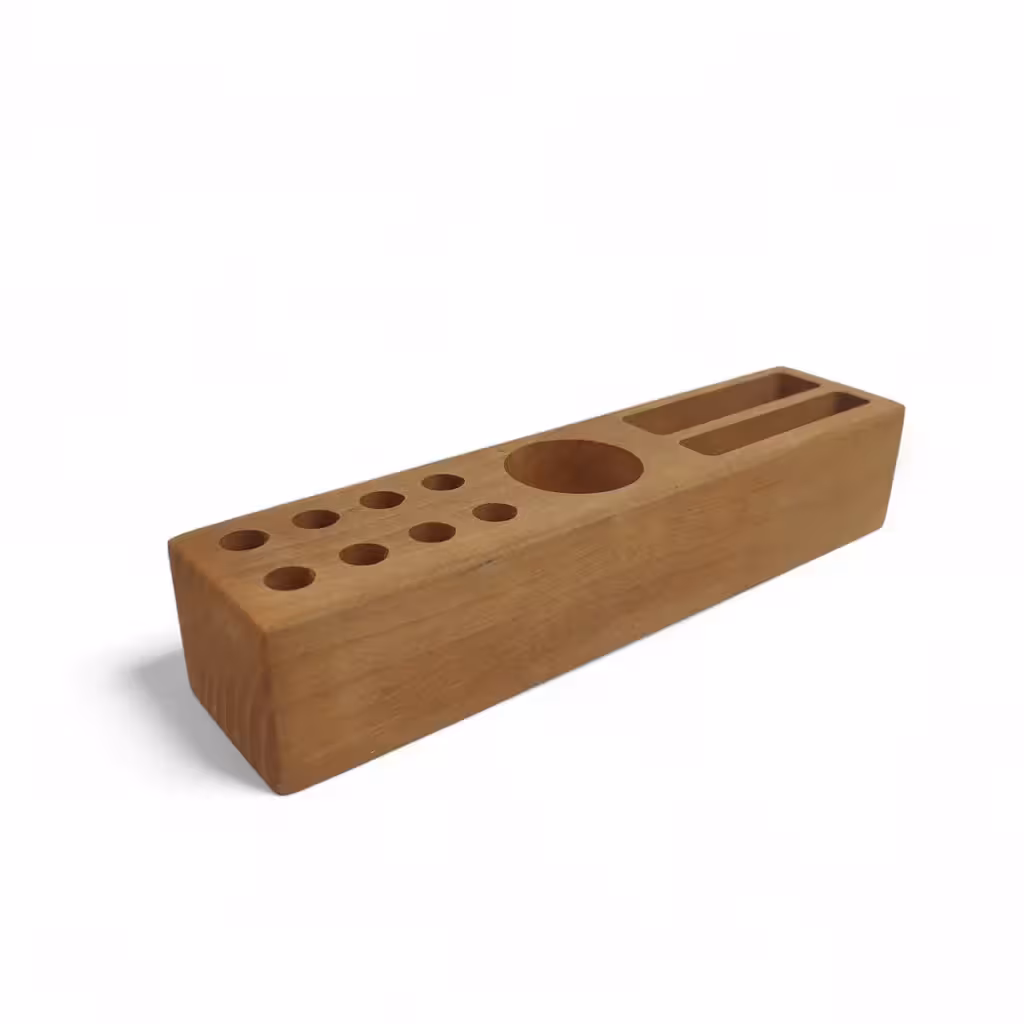 استند موبایل و جا قلمی چوبی طرح مستطیل کد SE5514