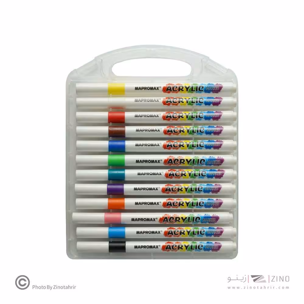 ماژیک اکریلیک12رنگ قلمی ماپرومکس کدMA-112