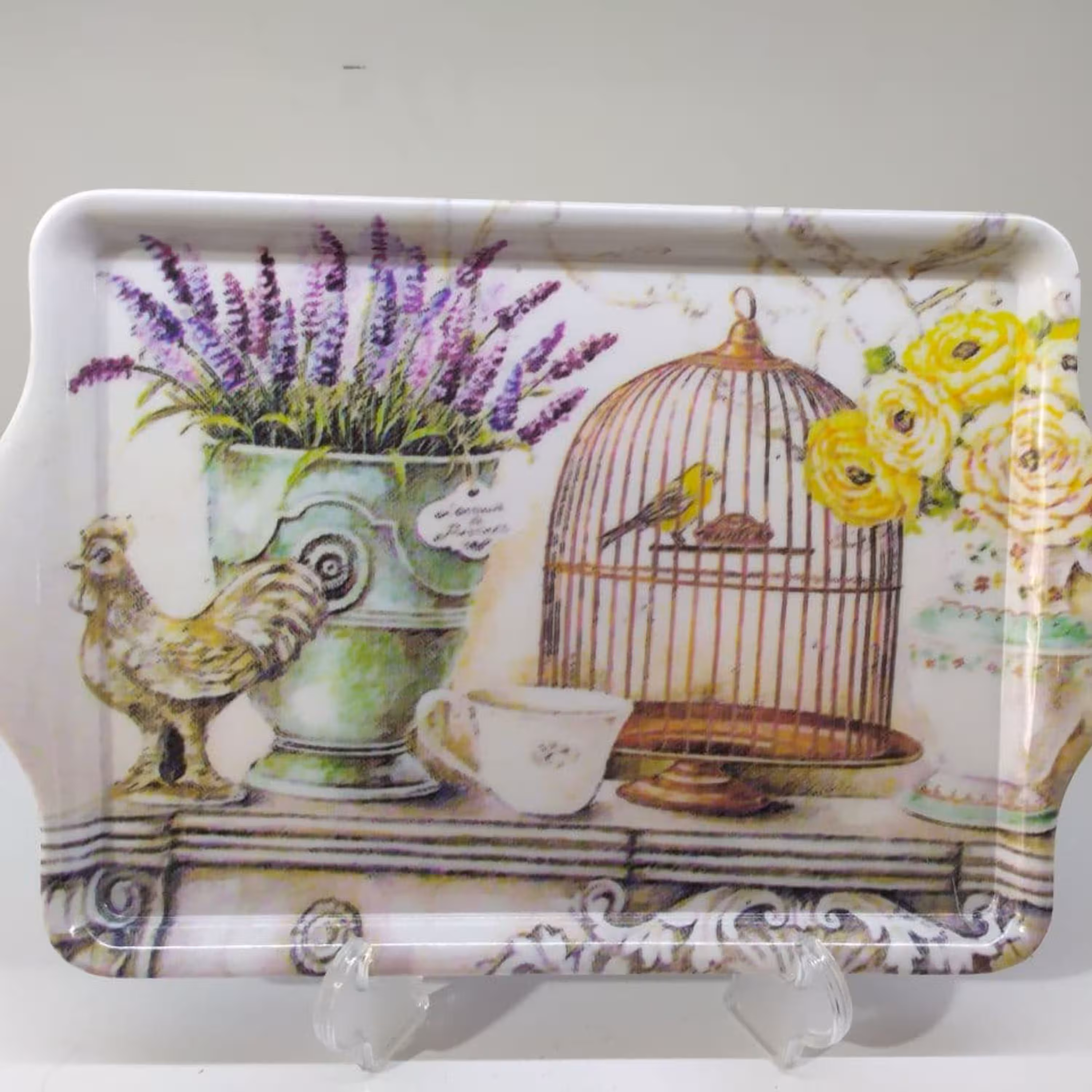 سینی ملامین مستطیل  دسته دار استاندارد صادراتی 1000 مهروز پذیرایی دررنگهای شاد 