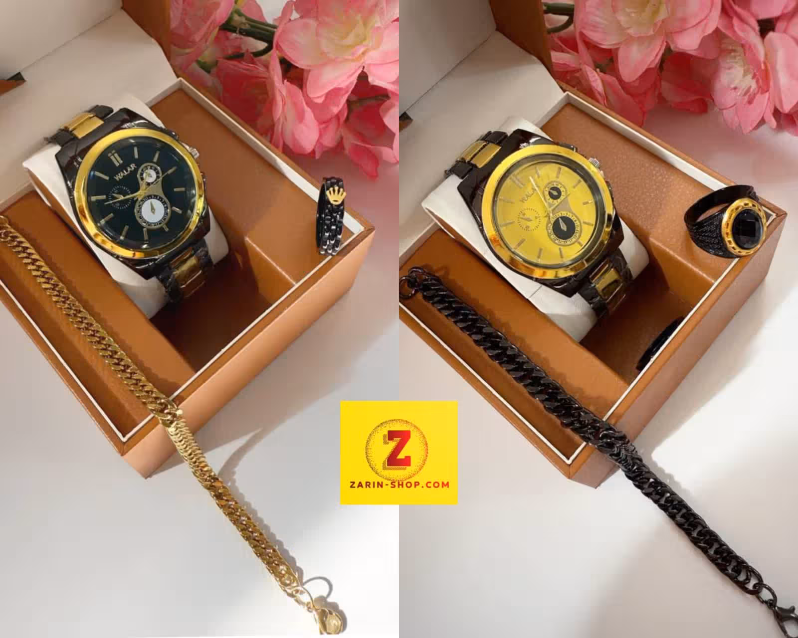 ست ساعت دستبند انگشتر رولکس مردانه