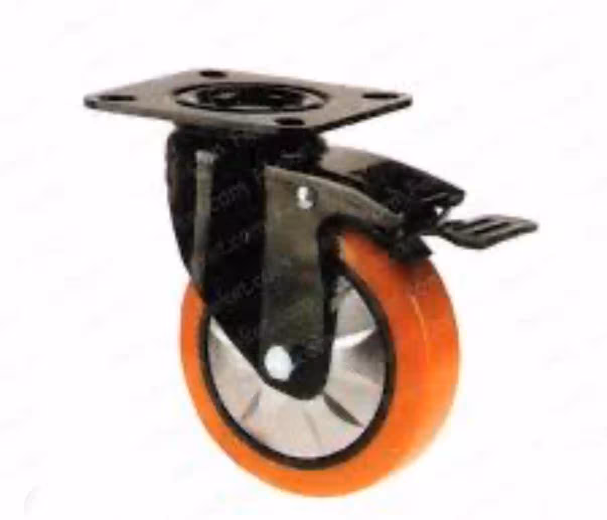چرخ نارنجی پایه مشکی قابدار سایز 125 ترمزدار (برای استعلام قیمت عمده و همکاری تماس بگیرید)