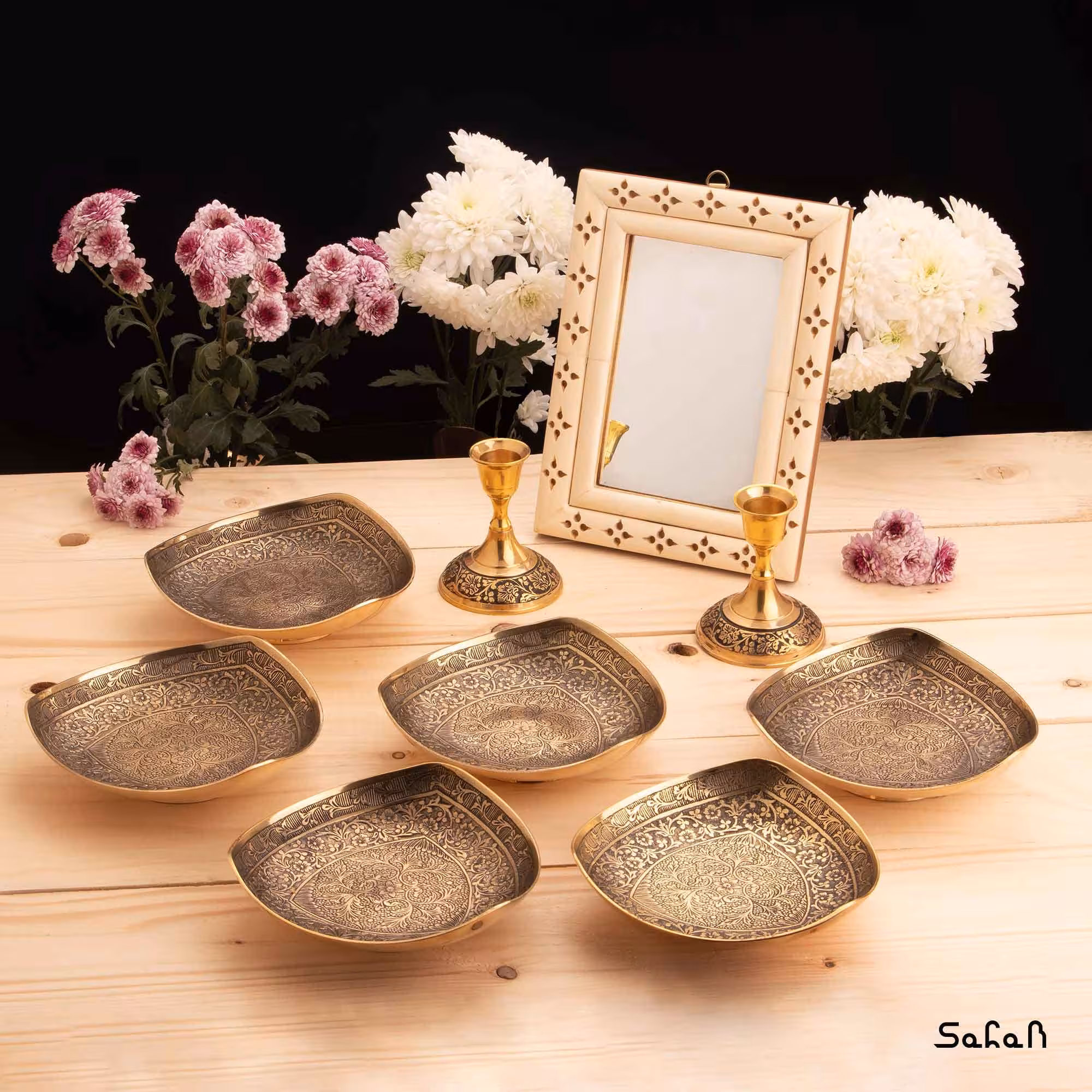 ست هفت سین برنجی طلایی کد 108