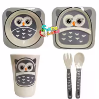 ظرف غذا 5 تکه ملامین Chicoo طرح جغد