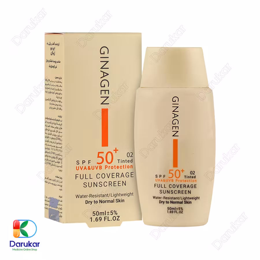 کرم ضد آفتاب رنگی پوست خشک و نرمال ژیناژن SPF50 حجم 50 میلی لیتر