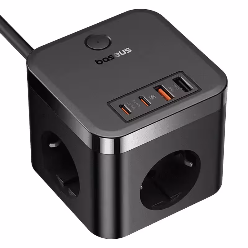 چند راهی و هاب شارژر 7 پورت بیسوس E00066400117-00 طول 1.5 متر توان 30 وات