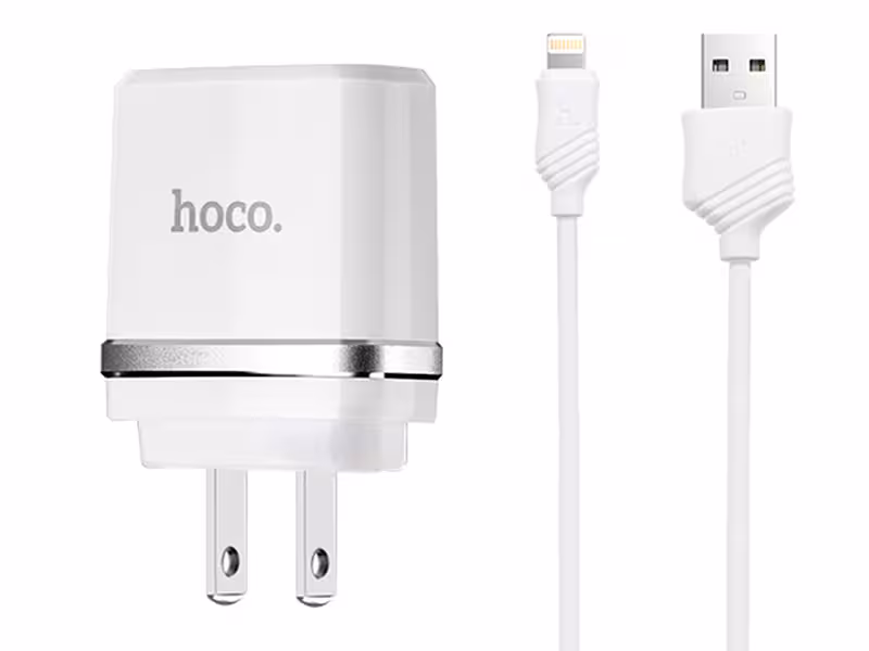 شارژر دیواری هوکو مدل C12A همراه با کابل Lightning