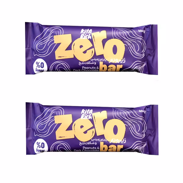 زیروبار بدون شکر بادام زمینی و شکلات تلخ کیتاریچ - 40 گرم بسته 2 عددی