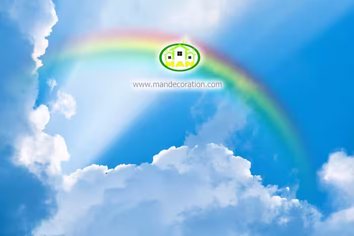آسمان مجازی آسمان آبی رنگین کمان کد 3210