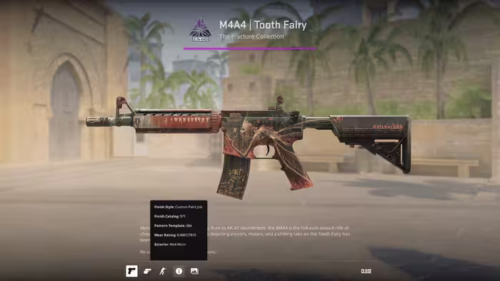 M4A4 | Tooth Fairy [WW] (Well-Worn)