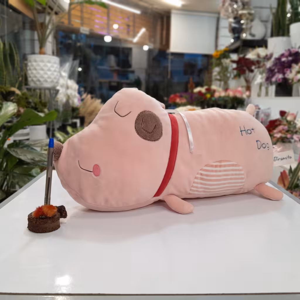 عروسک هات داگ صورتی