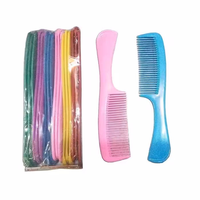 شانه پلاستیکی دسته دار زنانه 18 عددی OZBS-003