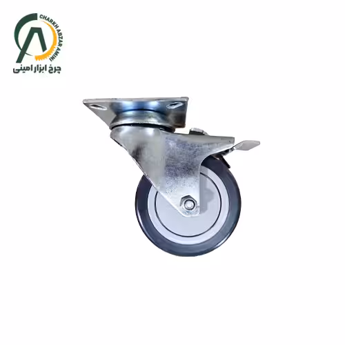 چرخ فروشگاهی بلبرینگی B گردان ترمزدار قطر 75 میلی متر