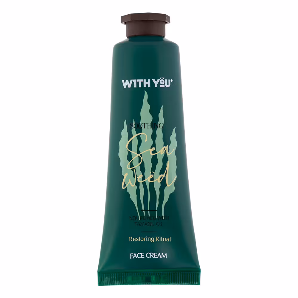کرم مرطوب کننده صورت حاوی عصاره جلبک دریایی و روغن تامانو مناسب انواع پوست ویت یو 50 میلی لیتر With You