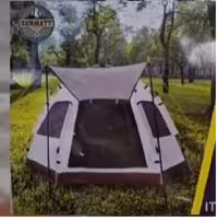 چادر مسافرتی و کوهنوردی شش ضلعی 8 نفره اتوماتیک نیلوفری ( سایه بان دار و دوپوش )(ارسال رایگان)