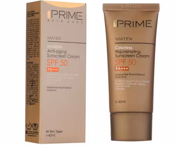 ضدآفتاب جوان کننده انواع پوست بیرنگ spf50 پرایم
