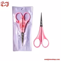 قیچی ابرو سرکج دسته صورتی استیل ژانومه Janome اصلی| کد 2245