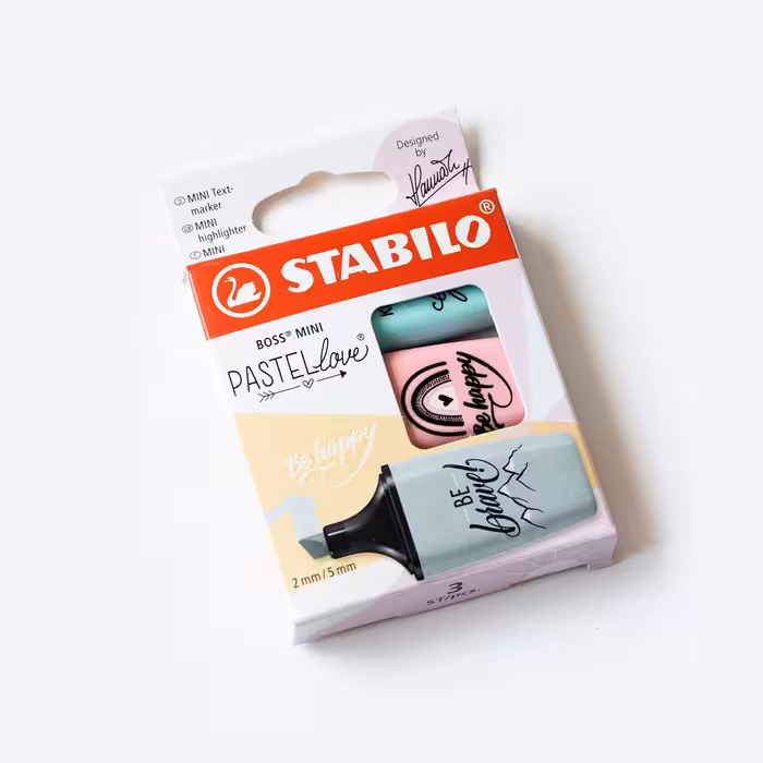 پک هایلایتر مینی 3 عددی پاستلی استابیلو (STABILO)