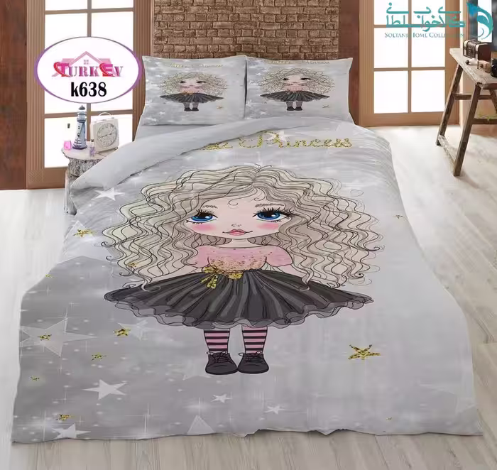 روتختی طرح پرنسس چشم آبی یکنفره برند Turkev کد K638