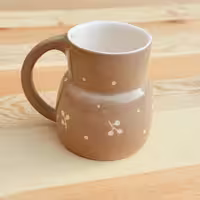 ماگ پله ای مجموعه اقاقیا رنگ نسکافه ای