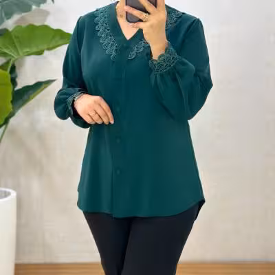 شومیز زنانه مجلسی کرپ الیزه بسیار زیبا