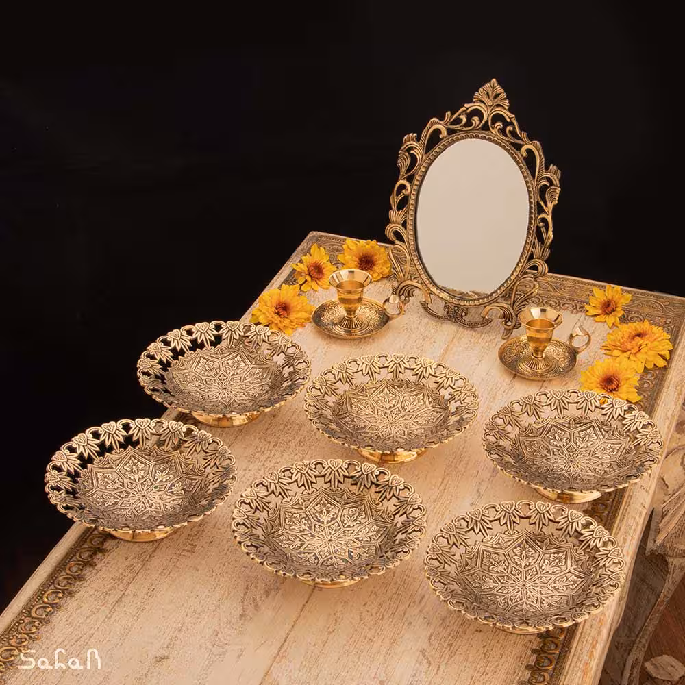 ست هفت سین برنجی آنتیک کد 1186