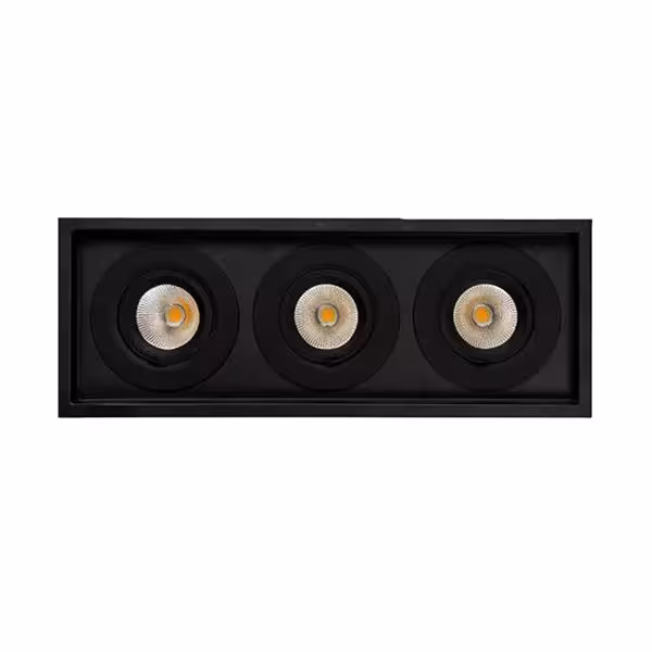 چراغ سقفی توکار گریل سه تایی بدنه مشکی 96 وات ای دی سی EDC / مهتابی