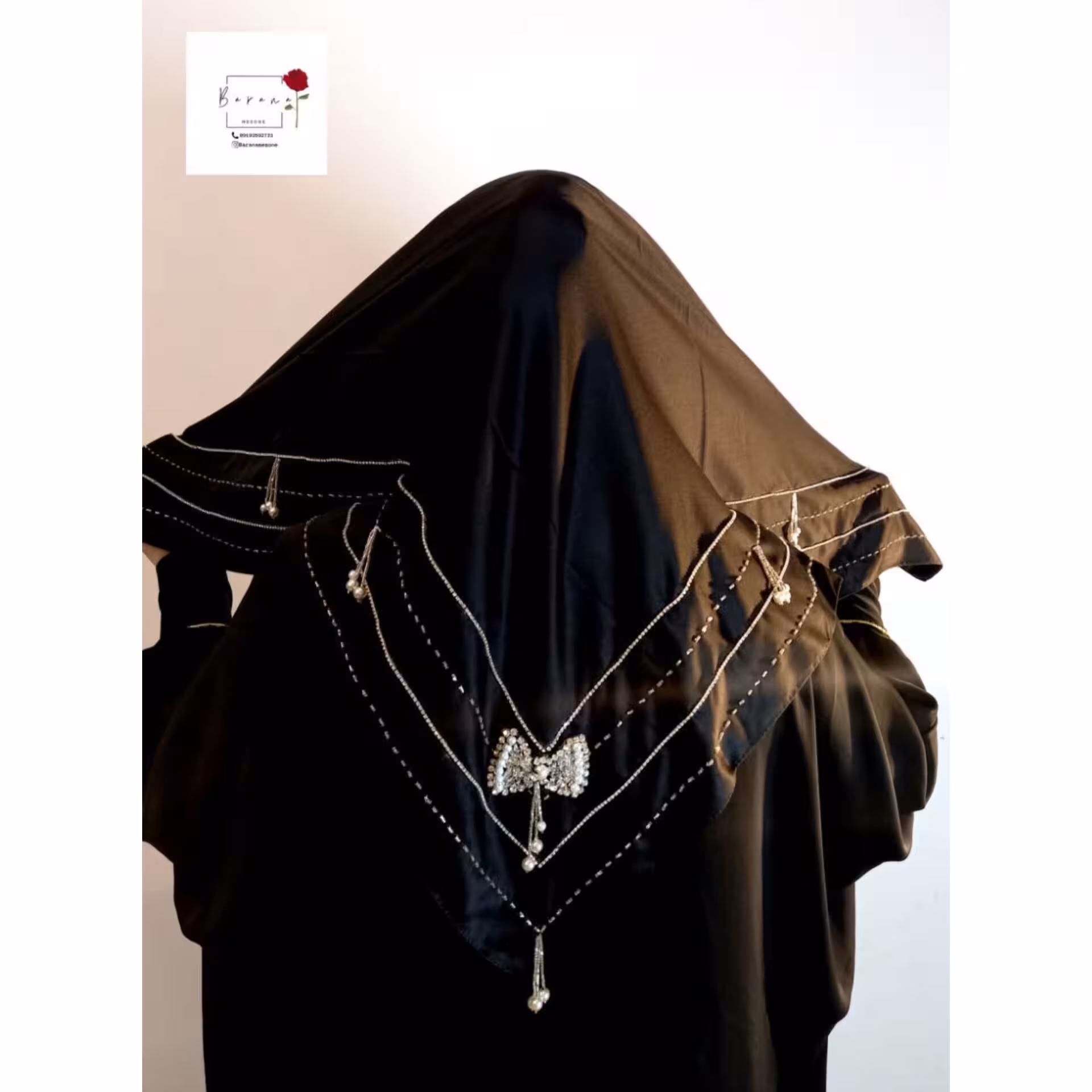 روسری جواهردوزی طرح پاپیون