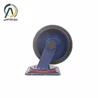 چرخ آهنی لاستیکی گردان قطر 200 میلی متر