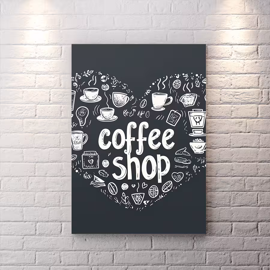 تابلو شاسی دکوراتیو طرح کافه HQCs-2635