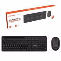 کیبورد و موس بیسیم و بلوتوث Porodo Dual Mode Wireless استنددار