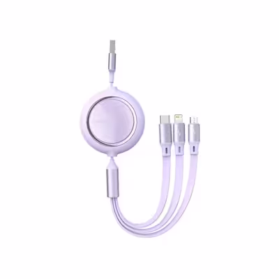 کابل تبدیل USB به USB-C/microUSB-لایتنینگ باسئوس مدل CAMLC-MJ طول 1.2 متر
