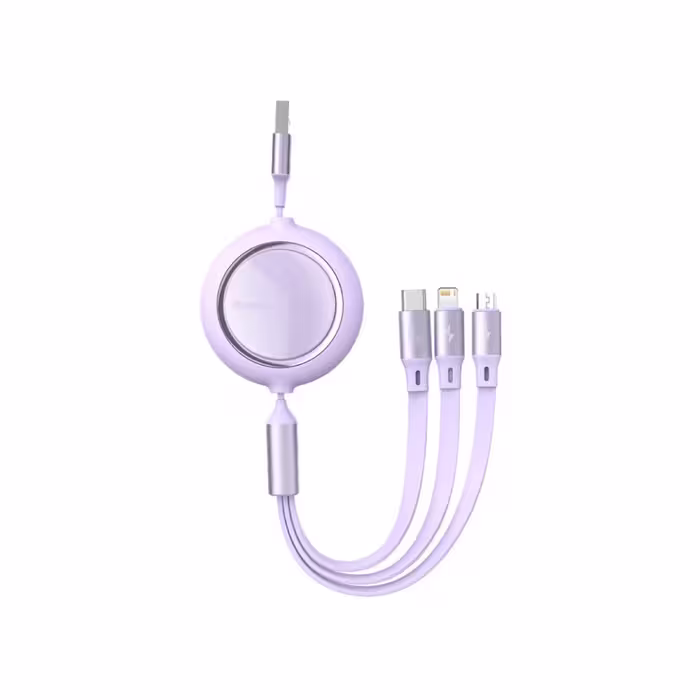 کابل تبدیل USB به USB-C/microUSB-لایتنینگ باسئوس مدل CAMLC-MJ طول 1.2 متر