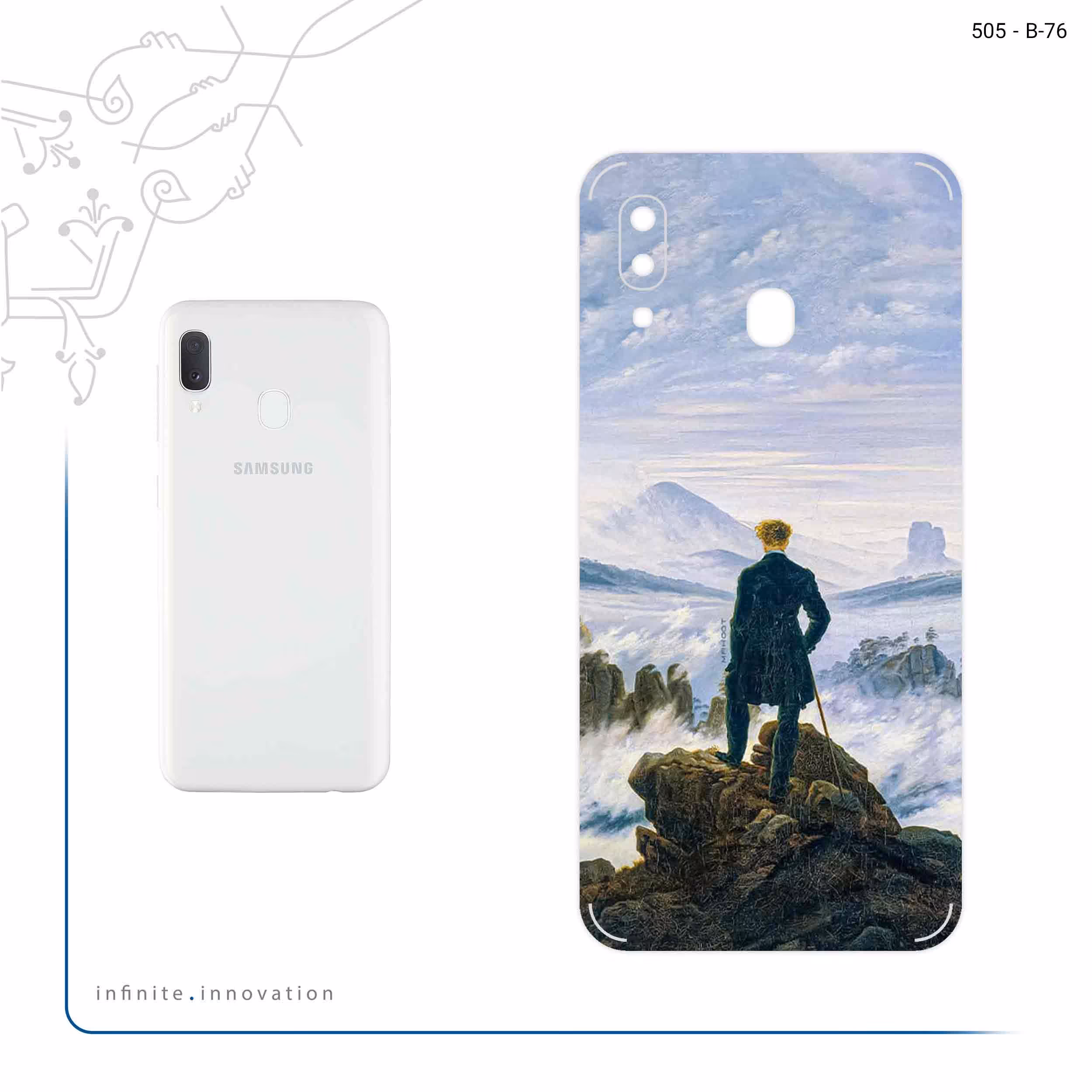 برچسب پوششی ماهوت مدل Wanderer above the Sea of Fog مناسب برای گوشی موبایل سامسونگ Galaxy A20e