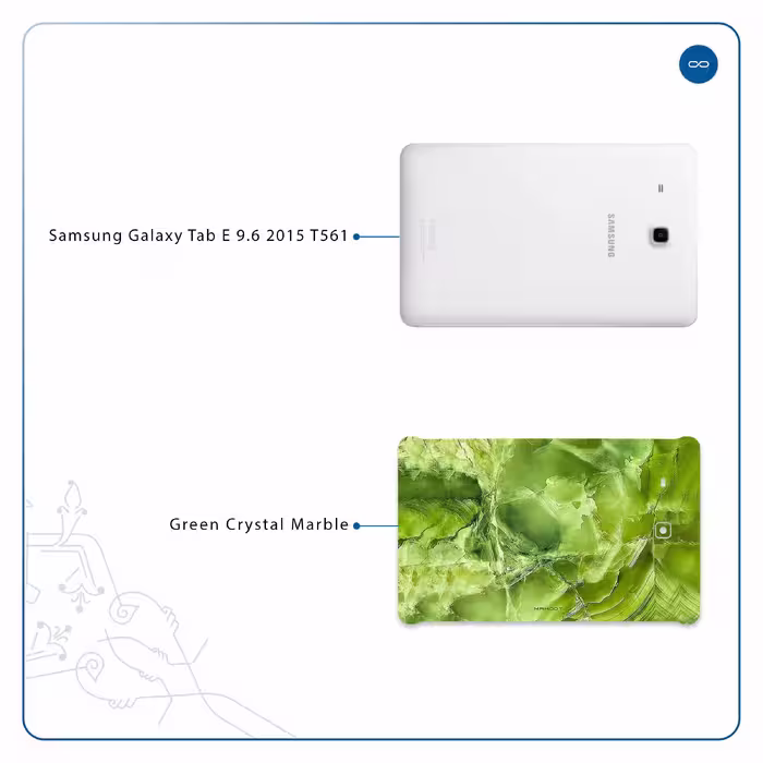 برچسب پوششی ماهوت مدل Green Crystal Marble مناسب برای تبلت سامسونگ Galaxy Tab E 9.6 2015 T561