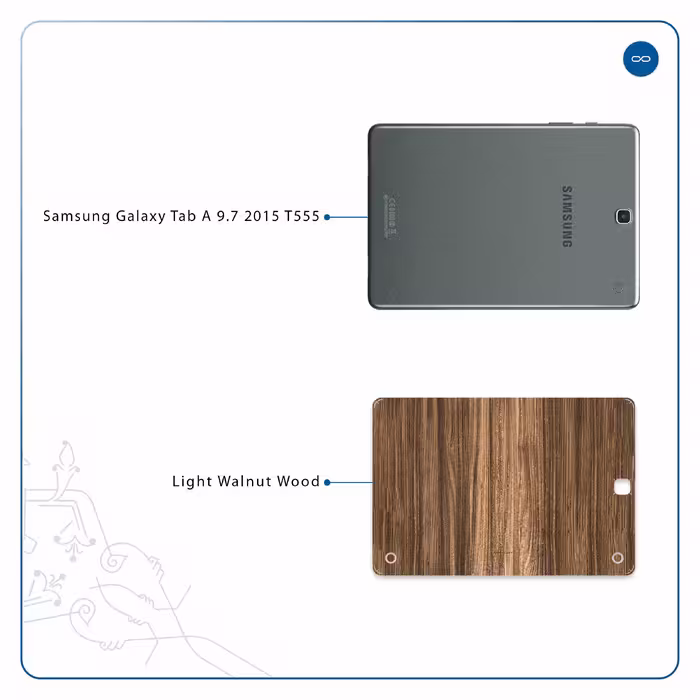 برچسب پوششی ماهوت مدل Light Walnut Wood مناسب برای تبلت سامسونگ Galaxy Tab A 9.7 2015 T555