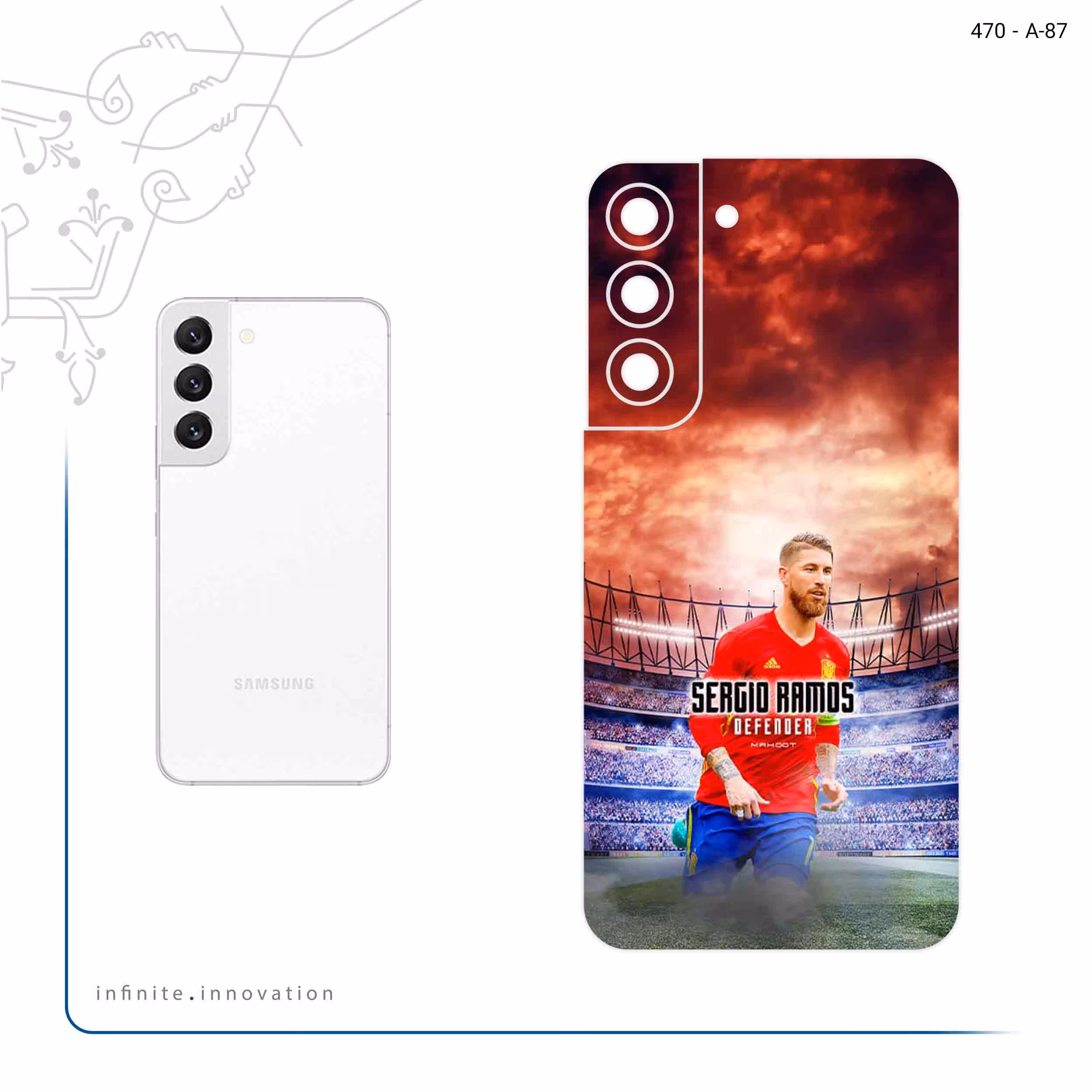 برچسب پوششی ماهوت مدل Sergio Ramos مناسب برای گوشی موبایل سامسونگ Galaxy S22 5G