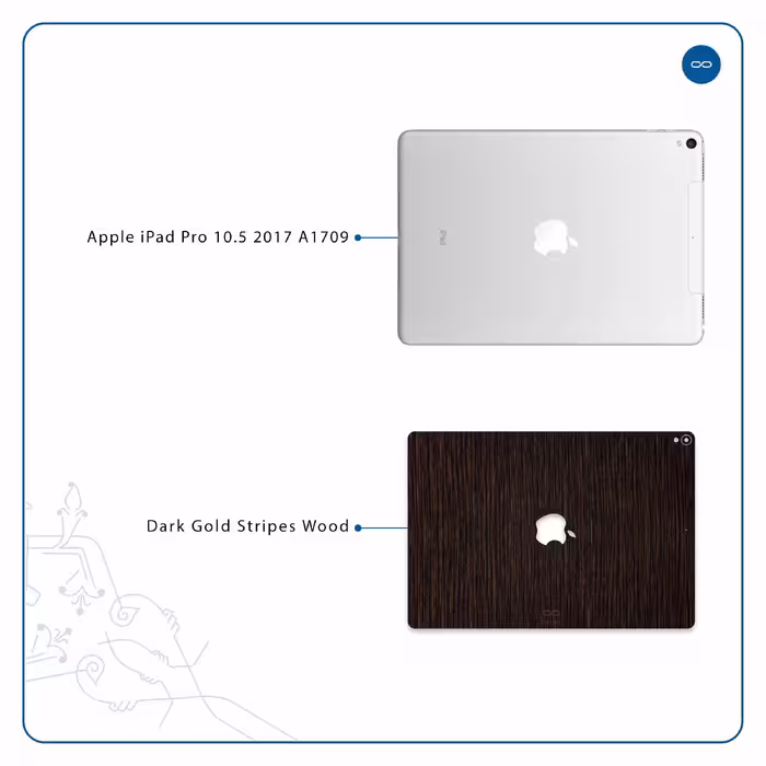 برچسب پوششی ماهوت مدل Dark-Gold-Stripes-Wood مناسب برای تبلت اپل iPad Pro 10.5 2017 A1709