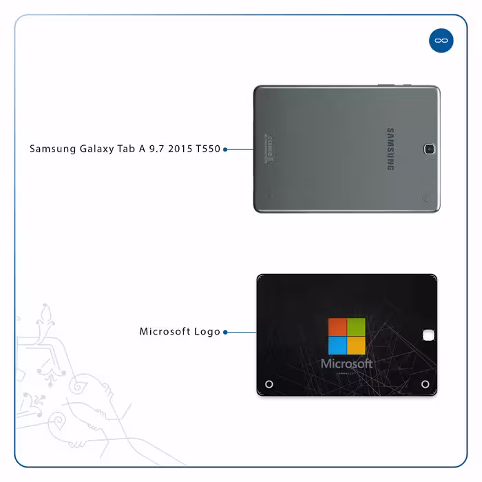 برچسب پوششی ماهوت مدل Microsoft-Logo مناسب برای تبلت سامسونگ Galaxy Tab A 9.7 2015 T550